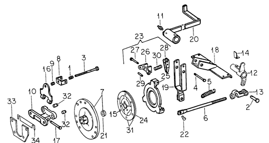 Clutch And Controls - Cub 185 And Cub 154 Lo-Boy Tractors (S/N 21492 And Up) Diagram and Parts List for CUB185  Cub Cadet Lawn Tractor